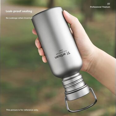 Титанова пляшка для води Ti Artisan Titan-Trinkflasche 750 мл: спортивна, легка, герметична для кемпінгу, хайкінгу, велоспорту