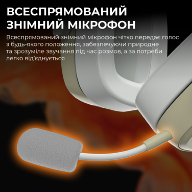 Бездротова ігрова гарнітура Ajazz AHM09 MAX Gray White (AHM09-MAX-GW)