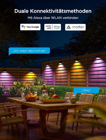 Розумні вуличні стінові світильники Govee Outdoor Wall Lights, RGBWIC, водонепроникні IP65, комплект 12 шт.