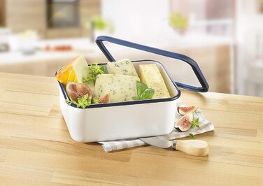 Емальований контейнер HoneyWare CLASSIC LINE з кришкою, 1,9 л, термостійкий до 400°C, підходить для плити, духовки, гриля та зберігання їжі