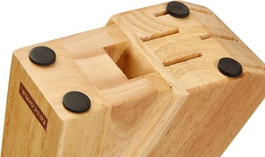 Блок для ножів і ножиць Tescoma, дерев'яний, бежевий, 16x8x21 см