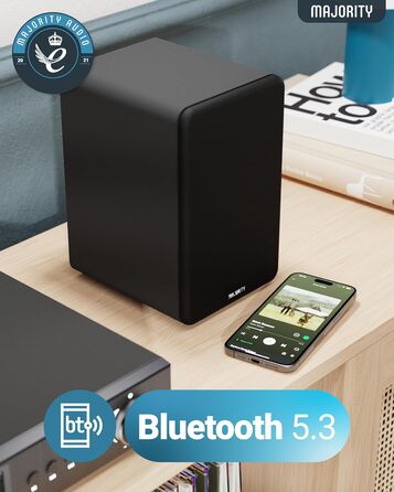 Активні моніторні колонки Majority D70X Bluetooth, 70 Вт, HDMI ARC, вуглецеві мембрани, з пультом керування (Чорний)
