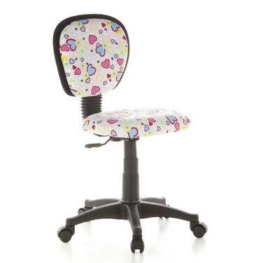 Дитяче крісло для письмового столу KIDDY TOP Flowers & Hearts, оббивка тканина, колір рожевий, hjh OFFICE