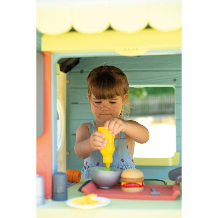 Дитячий ігровий будиночок Smoby Life Chef з кухнею та прилавком (124x132x135 см) - вуличний, з переробленого пластику, для дітей від 2 років