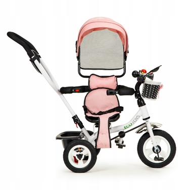 Триколісний велосипед Ecotoys 1796 (білий, чорний, рожевий, сірий)