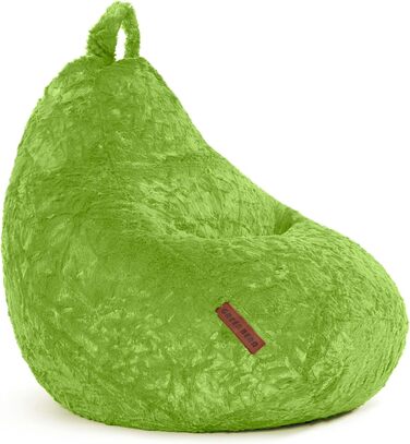 Плюшевий мішок-крісло Green Bean 45x45x60 см, 120 л, зелений, наповнювач EPS, для дому, м'який, знімний чохол, праний