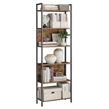 Стелаж Songmics у стилі лофт, 80 x 30 x 180 см, чорний/рустикальний дуб