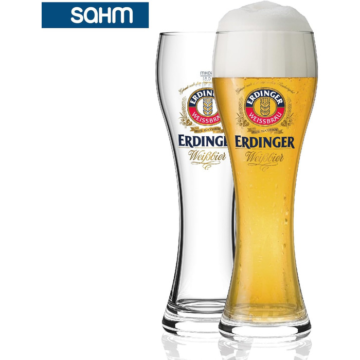 Набір келихів для пшеничного пива ERDINGER 0,5 л, 6 шт — оригінальні склянки для вайсбір, ідеальний подарунок для поціновувачів пива