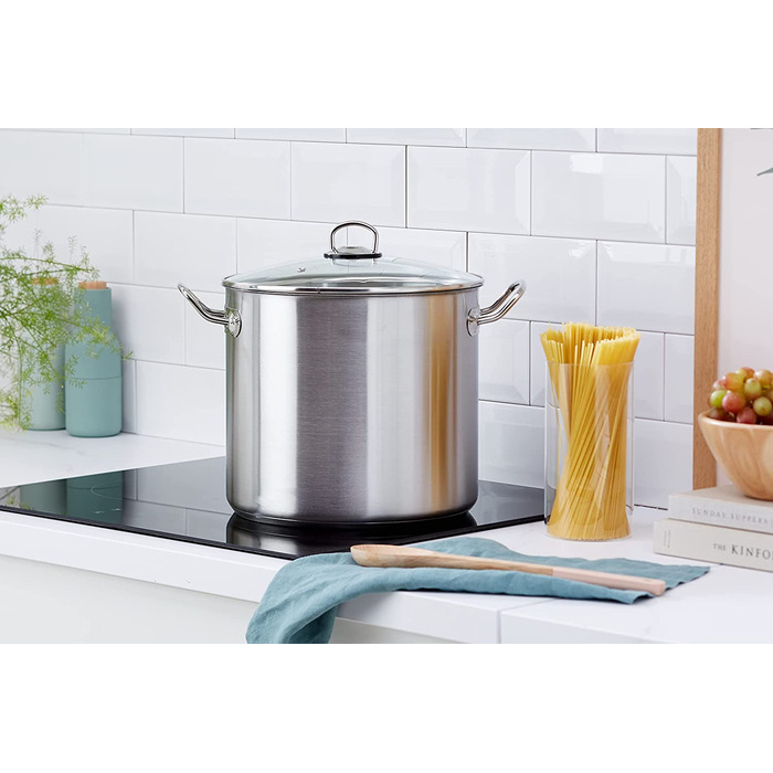 Професійна каструля GSW Jumbo з кришкою, 28x25 см, 15 л, нержавіюча сталь, срібляста, 2 шт.
