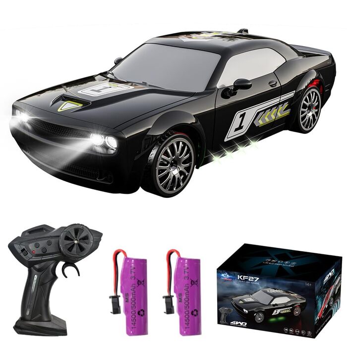 RC Дрифт-кар 1:20 для дітей, 2.4Ghz, LED, 15км/год, 4WD, чорний + 2 батарейки