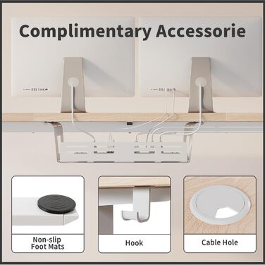 Електричний стіл JUMMICO, регульований по висоті, з пам'яттю, 140x60 см, бежевий