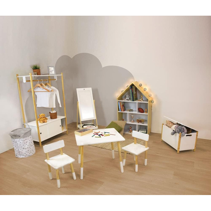 Дитяча іграшкова скриня Fun House SCANDIWOOD, біла, МДФ, 37,5×60×36 см