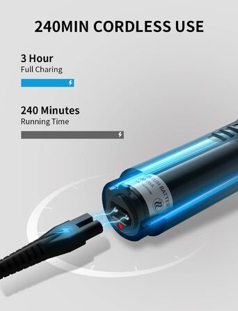 Професійна машинка для стрижки волосся з тихим мотором, самозаточуваними титаново-керамічними лезами, акумулятором 2000 мАг, бездротова, набір XL для сім'ї