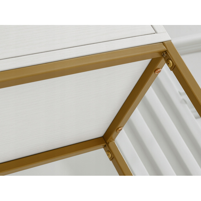 Консоль Mebel-Partner біла, золотиста матова 110 x 76,5 x 35 см
