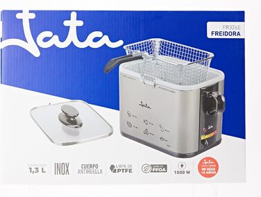Фритюрниця Jata FR326E, 1000 Вт, 1.3 л, чорна/срібляста
