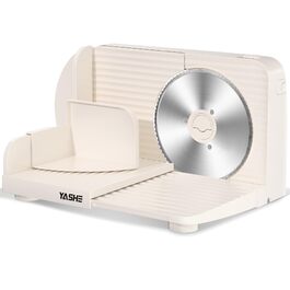 Електричний складаний універсальний слайсер YASHE 180W: машина для нарізки хліба, м'яса, сиру та овочів, хвилеподібне лезо 17 см, регулювання товщини зрізу 0–15 мм