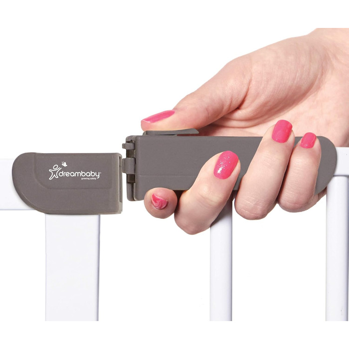 Захисні дитячі ворота Dreambaby AVA Slimline білі 61-68 см для дверей та сходів – з механізмом фіксації під тиском
