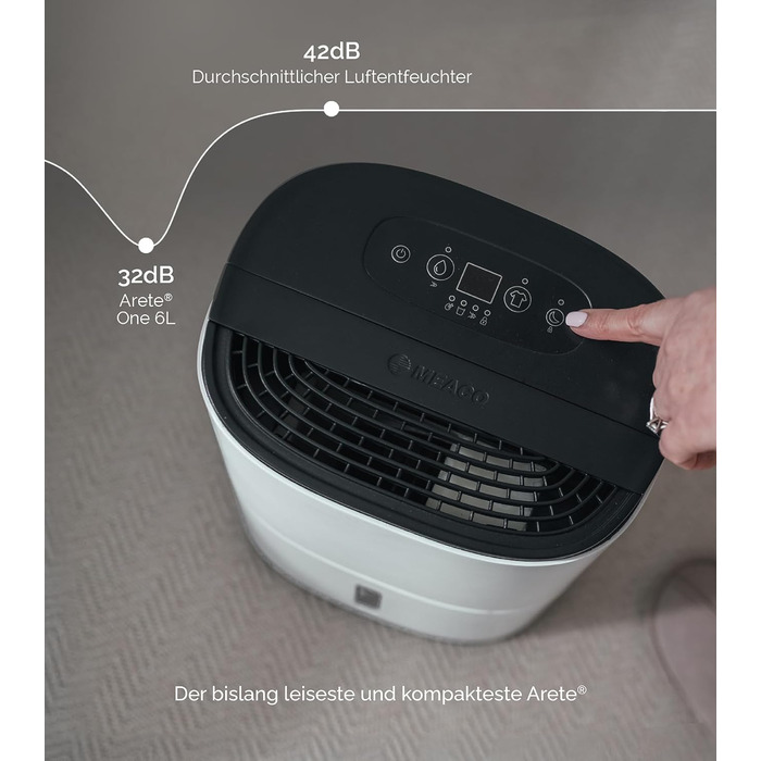 Meaco MeacoDry Arete® Two 25L: Повітряний осушувач та очищувач з HEPA-фільтром H13, Wi-Fi, інтелектуальні режими (вугільний фільтр, 5 років гарантії)
