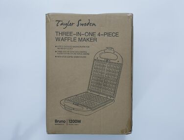 Сендвічниця 3-в-1 Taylor Swoden Bruno, вафельниця, гриль, 1200 Вт, на 4 сендвічі, антипригарне покриття, знімні пластини, обертання на 180°, BPA-free