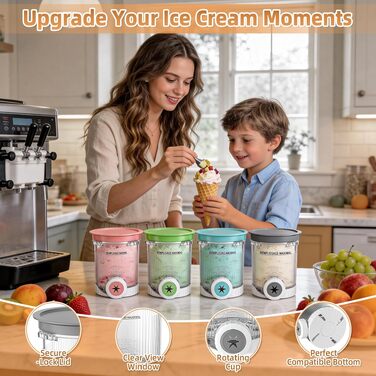 Контейнери Hejo для Ninja Creami Deluxe (4 шт, 680 мл) - Пінта для морозива NC500/NC501/NC700eu