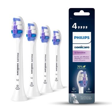 Смінні насадки для електричної зубної щітки Philips Sonicare S2 Sensitive, білі, 6 шт, HX6056/87