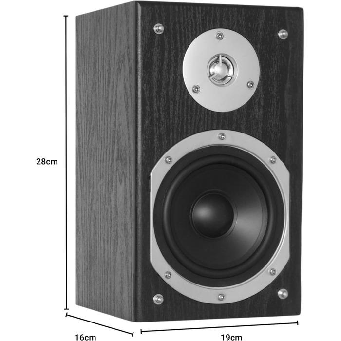 Пасивні HiFi полочні колонки Fenton SHFB55B, 280 Вт, 5 дюймів, компактні акустичні системи для дому, офісу та студії (пара)