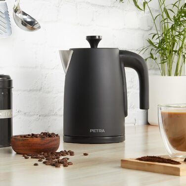 Електрочайник Petra PT5632MBLKVDE 1,7 л, 3000 Вт, BPA-free, індикатор рівня води, антинакипний фільтр, захист від перегріву, обертаюча база