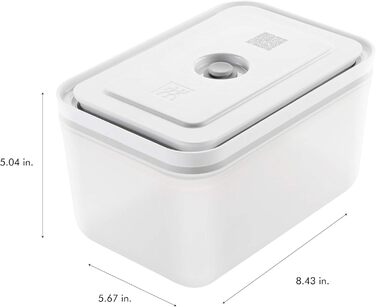 Контейнер для вакуумного зберігання ZWILLING Fresh & Save, набір 3 шт, пластик, білий, S/M/L, 19x5 см