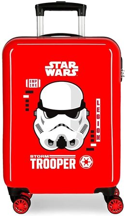 Червона кабінна валіза Star Wars Storm, ABS-пластик, 38x55x20 см, з кодовим замком, 34 л, 2 кг, 4 подвійні колеса, ручна поклажа
