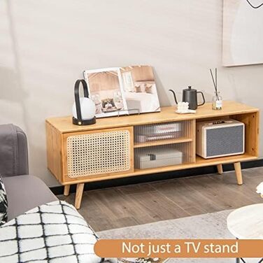 Тумба під телевізор COSTWAY HV10404NA-VC, 120,5x31x45,5 см, дерев'яна