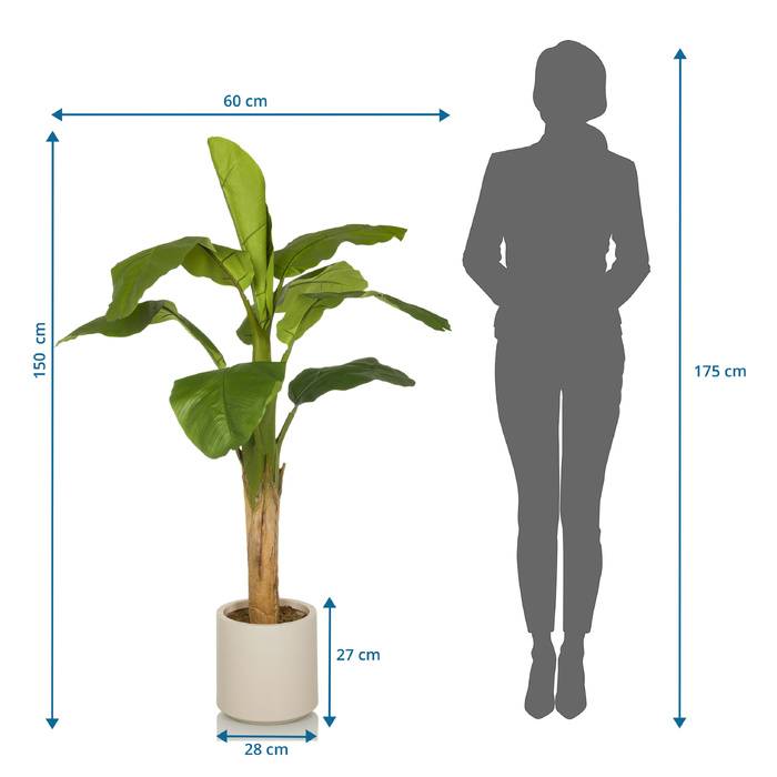 Штучний банан (декоративне дерево) BANANE I, 150 см, зелений, серія OFFICE