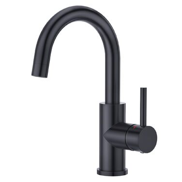 Змішувач кухонний CREA поворотний 360°, для мийки, високий вилив, матовий чорний