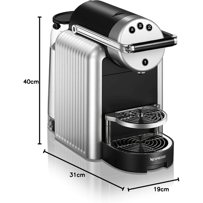 Кавомашина Nespresso Zenius для офісу з 50 капсулами, професійна, срібляста