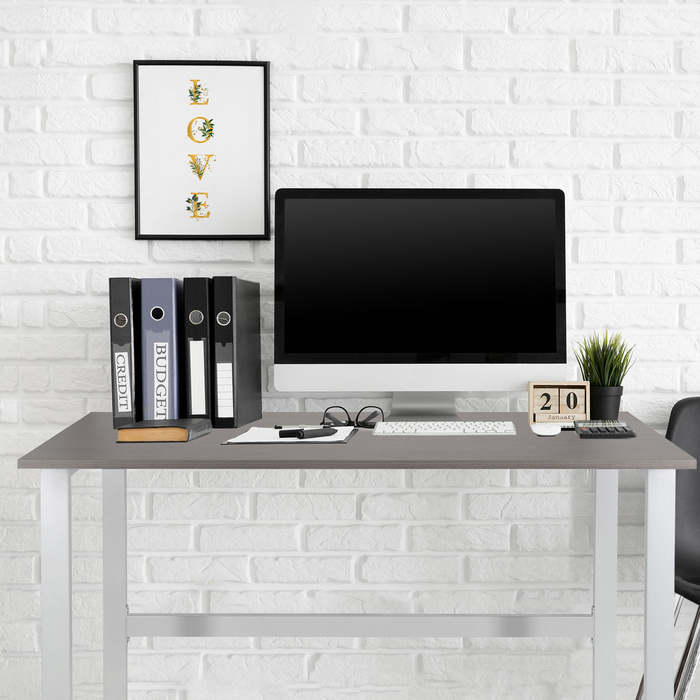 Письмовий стіл / Комп'ютерний стіл WORKSPACE LIGHT I 120 x 60 см, сірий / білий, hjh OFFICE