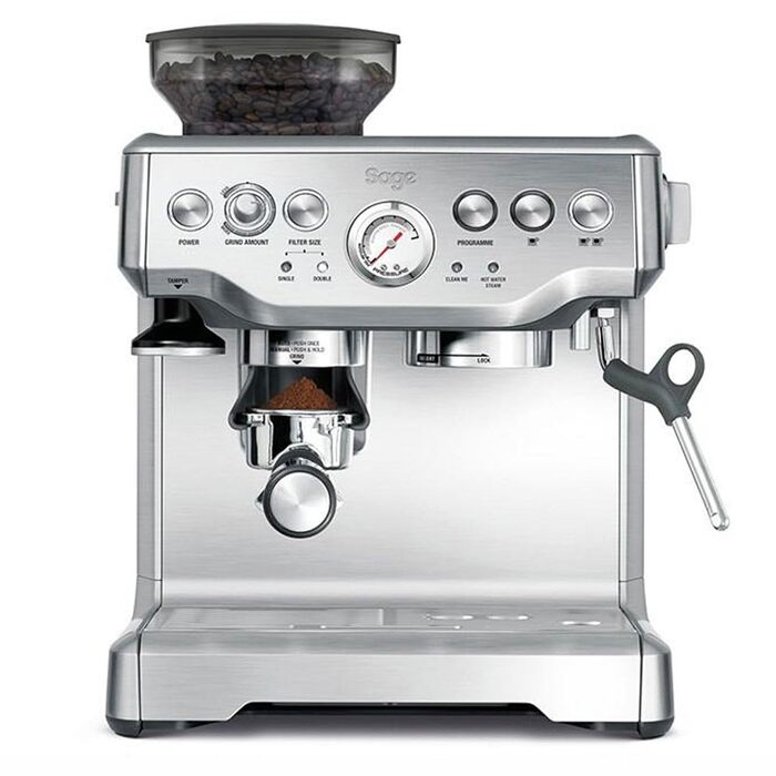Кавомашина Sage Barista Express з вбудованим млином та капучинатором - еспресо, лате, капучино (нержавіюча сталь)