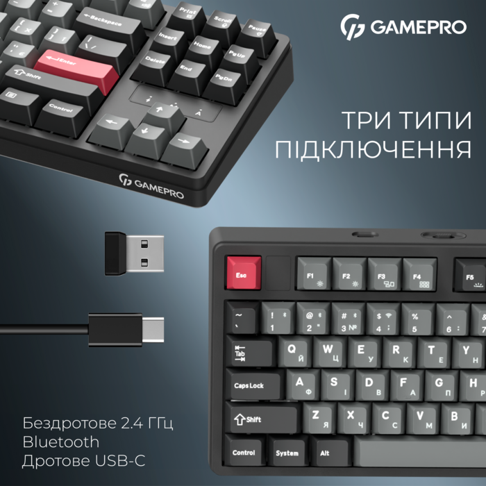 Бездротова механічна клавіатура GamePro Asgard Ragnar (MK285BK)
