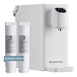 CIARRA X SusGreenable Осмос для води 100GPD з підігрівом, 4 температури, 5-ступеневий фільтр зворотного осмосу SGROF03, настільний, чорний (Pure White)