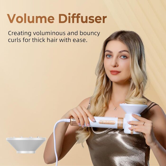 UKLISS Hairstyler 7 в 1: Професійний фен-щітка, стайлер для волосся, повітряна щітка, випрямляч (110 000 RPM) - білий подарунковий набір для жінок