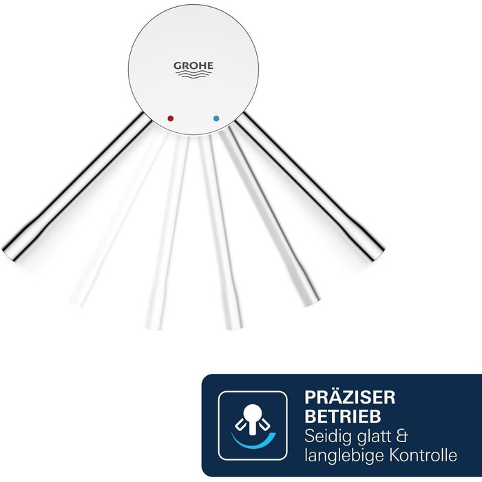 Змішувач для ванної кімнати Grohe Essence, хромований, водозберігаючий, 17 см, проста установка