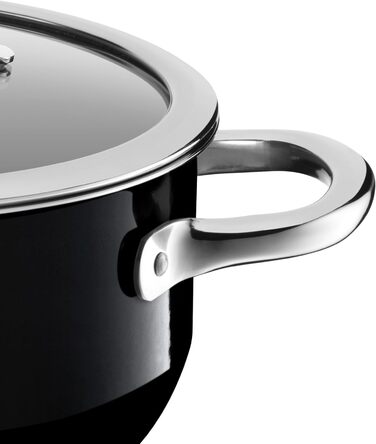 Набір каструль Silit Passion Black 4 шт, індукційні, з кришками, силарган, без нікелю, чорний