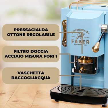Кавомашина Faber Pro Deluxe з міді та вафельниці з Ese паперу 44 мм
