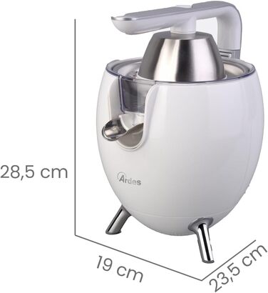 Citrus-прес електричний Ardes ARSPRE03W Juice Art, 500 Вт, 0.5 л, нержавіюча сталь, білий