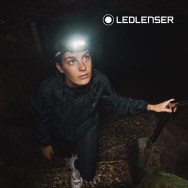 Налобний ліхтар Ledlenser HF8R Core, 1600 люмен, акумуляторний, водонепроникний IP68, з червоним світлом, чорний, для туризму та outdoor