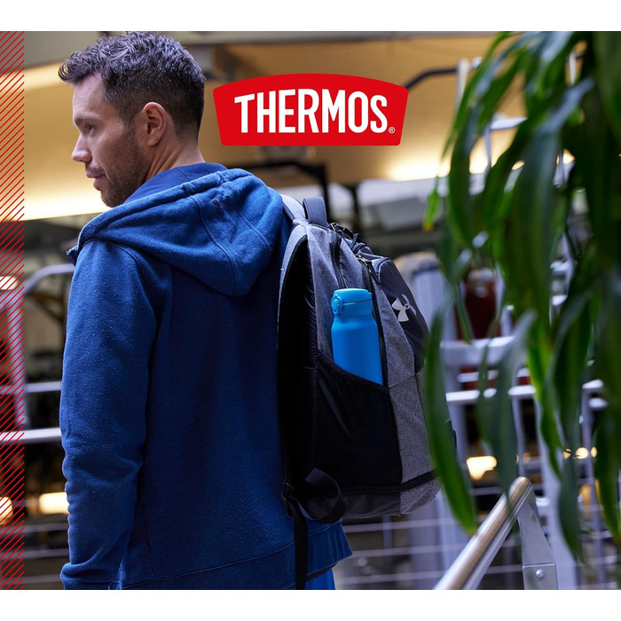 Термос-пляшка Thermos ULTRALIGHT 500 мл з нержавіючої сталі, блакитна, зберігає тепло до 10 годин та холод до 20 годин, герметична, для води, чаю та напоїв