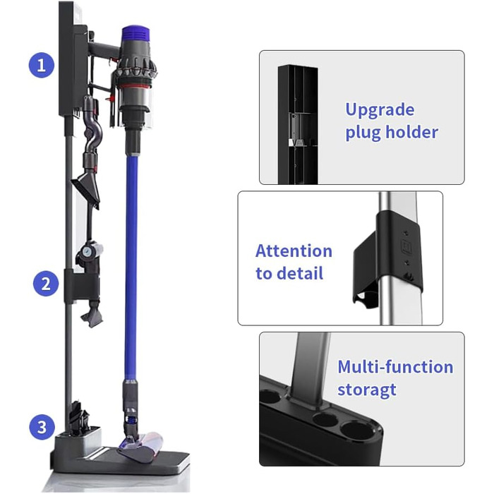 Підлогова стійка для пилососів Dyson V7/V8/V10/V11/V15, тримач-органайзер для аксесуарів, сумісний з SV10, SV12
