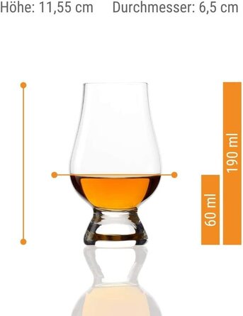 Набір склянок для віскі Glencairn, 4 шт, 190 мл, кришталеве скло, для дегустації, підходить для посудомийної машини