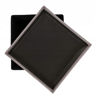 Квадратний оббитий пуф Kontrast сірого кольору зрідним сховищем, 30x30x30 см