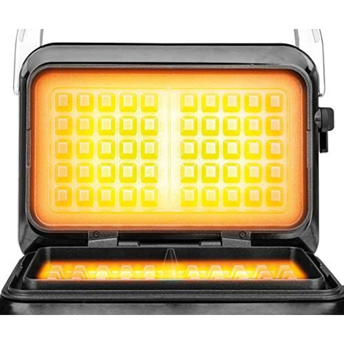 Вафельниця GASTROBACK 42424 Advanced Control з керуванням LCD-дисплеєм, 5 програм, 7 рівнів підсмажування, нержавіюча сталь, 1600 Вт, срібна (Single)