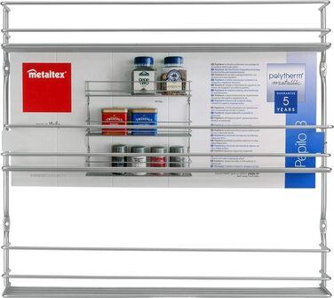 Полиця для спецій Metaltex Pepito, 3 яруси, металева, срібляста