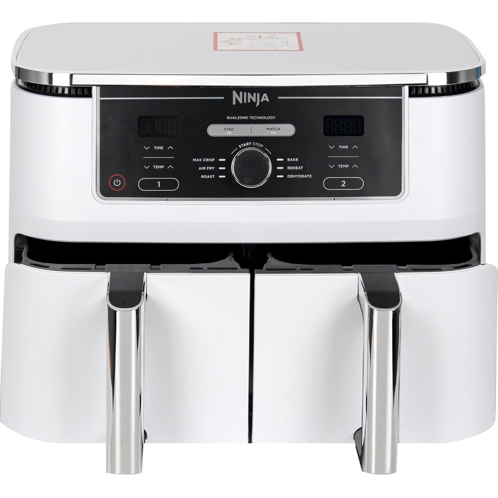 Аерофритюрниця Ninja Foodi MAX Dual Zone AF400EUWH з двома зонами приготування, біла